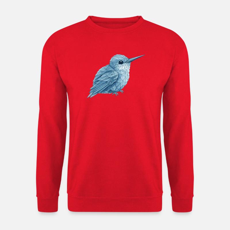 Geometrischer Blauvogel - Unisex Pullover - Rot