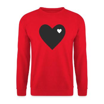 Minimalist heart with accent - Unisex Sweatshirt - red - Front - Alina (178cm) & Michal (187cm)