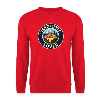 Tartiflette Lover – Illustration Fromage Montagne - Sweat-shirt Unisexe - rouge - Devant - Alina (178cm) & Michal (187cm)