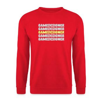 Concepteur de jeux de travail - Sweat-shirt Unisexe - rouge - Devant - Alina (178cm) & Michal (187cm)