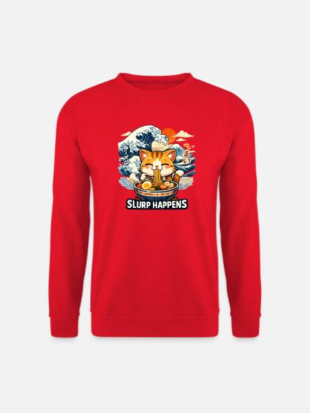 Ramen Neko Great Wave - Unisex Sweatshirt - red