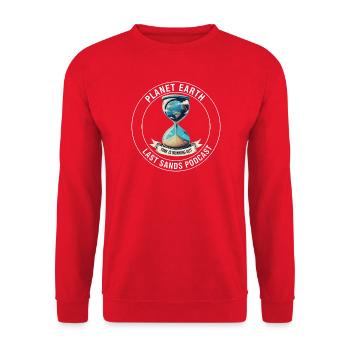 Eco-Conscious Hourglass Earth Healing Time Planet - Unisex Sweatshirt - red - Front - Alina (178cm) & Michal (187cm)