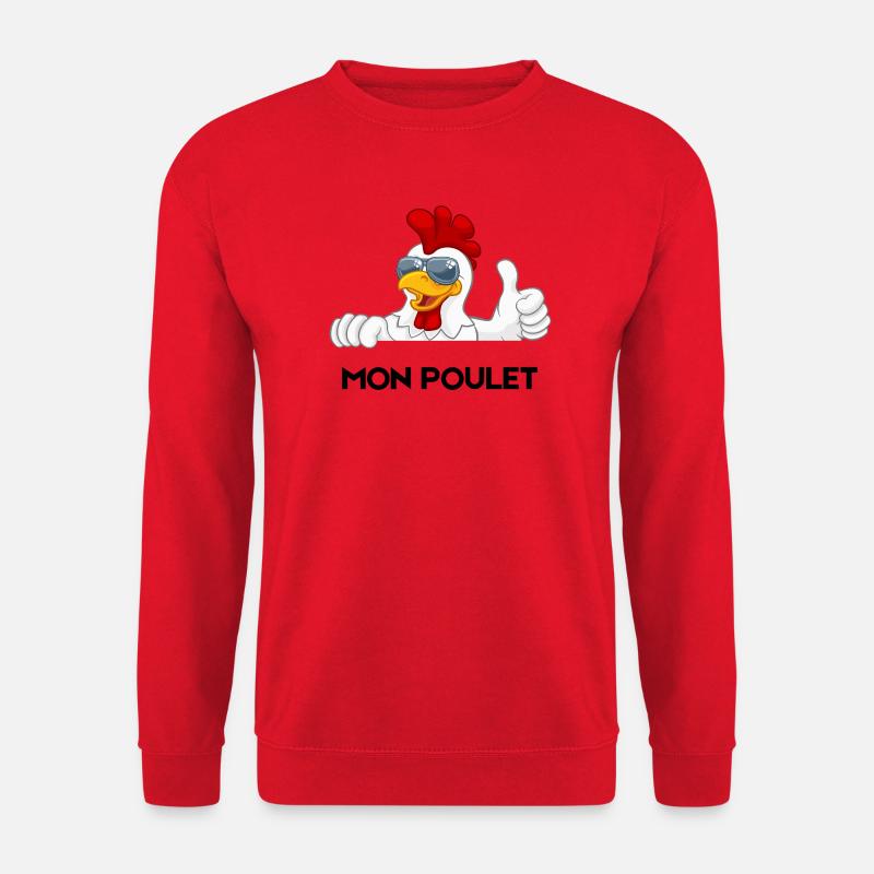 Cooler Hahn mit Sonnenbrille - Unisex Pullover - Rot