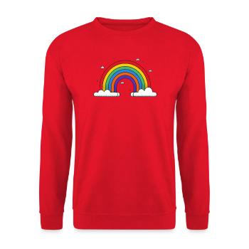 Arc-en-ciel sur les nuages - Sweat-shirt Unisexe - rouge - Devant - Alina (178cm) & Michal (187cm)