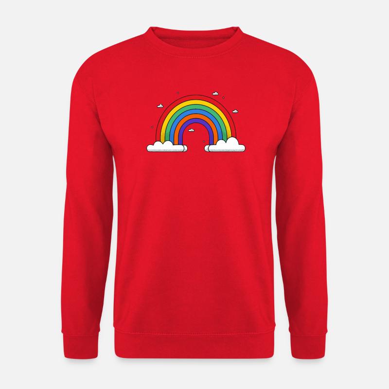Rainbow on clouds - Unisex Sweatshirt - red