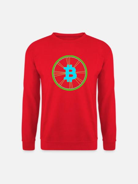 Bitcoin Wireframe Speed Future Vector - Unisex Sweatshirt - red