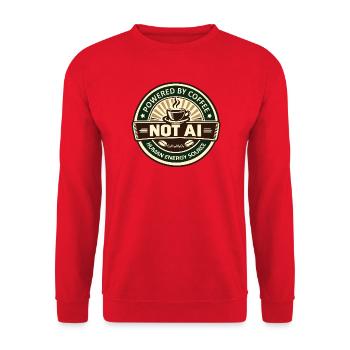 Powered by Coffee - Unisex Pullover - Rot - Vorne - Alina (178cm) & Michal (187cm)