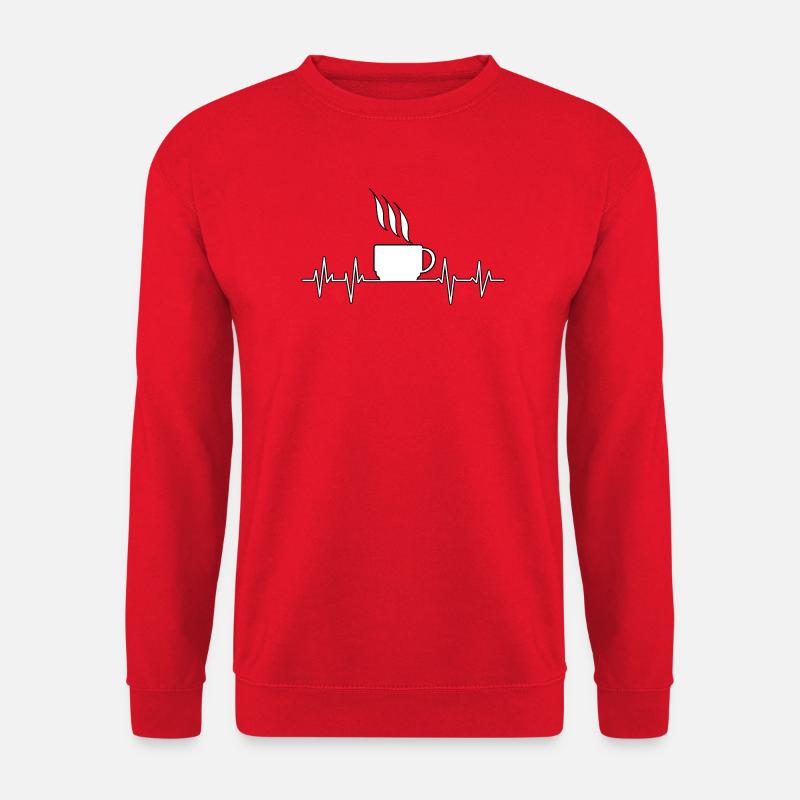 Herzschlag Kaffee - Unisex Pullover - Rot