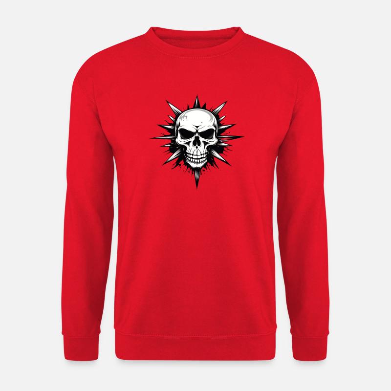 Schädelstern Punk Stil - Unisex Pullover - Rot