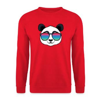 Panda Rainbow Sunglasses - Unisex Sweatshirt - red - Front - Alina (178cm) & Michal (187cm)