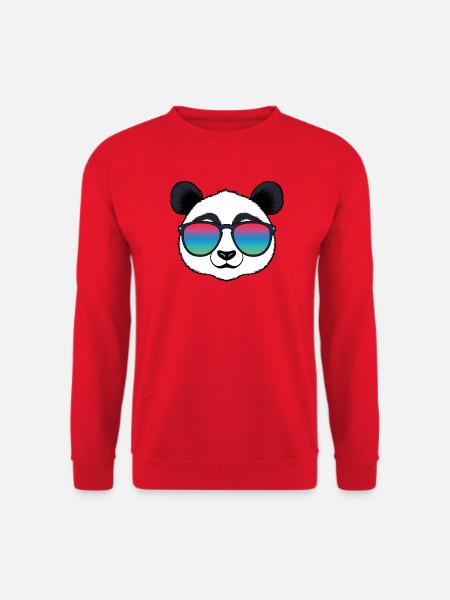 Panda Rainbow Sunglasses - Unisex Sweatshirt - red