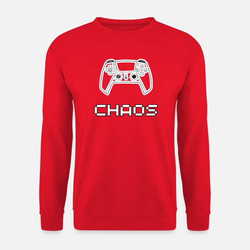 Controlled Chaos – Gaming Controller Chaos Design - Unisex Pullover - Rot