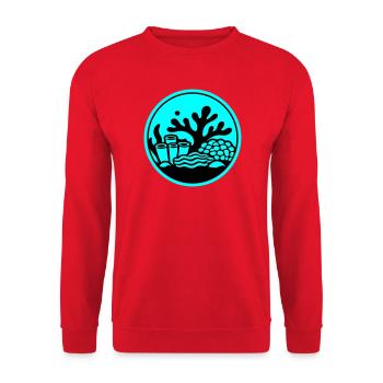 Coral Symbol Coral Reef Ocean - Unisex Sweatshirt - red - Front - Alina (178cm) & Michal (187cm)