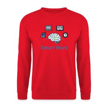 Smart Work Brain Power - Unisex Sweatshirt - red - Front - Alina (178cm) & Michal (187cm)