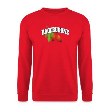 Hagebuddne – Pun Meme Saying - Unisex Sweatshirt - red - Front - Alina (178cm) & Michal (187cm)