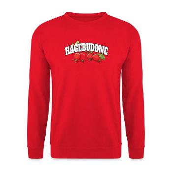 Hagebuddne - Pun Meme Saying - Unisex Sweatshirt - red - Front - Alina (178cm) & Michal (187cm)