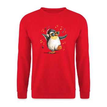 DJ Penguin avec casque - Sweat-shirt Unisexe - rouge - Devant - Alina (178cm) & Michal (187cm)