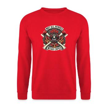 Not all heroes wear capes, fire brigade - Unisex Sweatshirt - red - Front - Alina (178cm) & Michal (187cm)