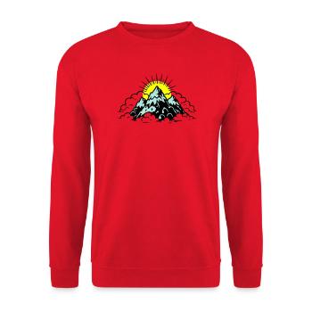 Mountains Alps Nature - Unisex Sweatshirt - red - Front - Alina (178cm) & Michal (187cm)