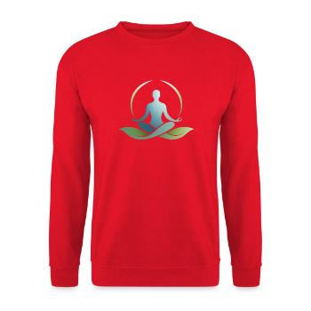 Natur-Yoga-Symbol – Gleichgewicht und Ruhe - Unisex Pullover - Rot - Vorne - Alina (178cm) & Michal (187cm)