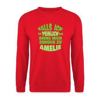 Cadeau pour Amélie - Sweat-shirt Unisexe - rouge - Devant - Alina (178cm) & Michal (187cm)