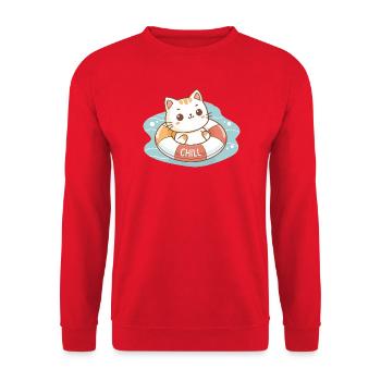 Chill Buoy Chat - Unisex Sweatshirt - red - Front - Alina (178cm) & Michal (187cm)