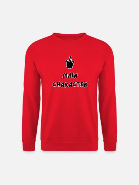 Hoofdpersonage – Gedurfd typografieontwerp - Uniseks sweater - rood