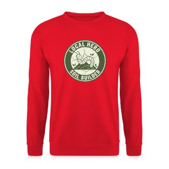 Earthworm Soil Conditioner Composter Garden - Unisex Sweatshirt - red - Front - Alina (178cm) & Michal (187cm)