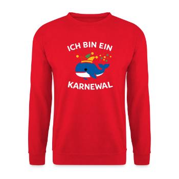 Karnewal Jecke Carnival Funny Pun Gift - Unisex Sweatshirt - red - Front - Alina (178cm) & Michal (187cm)