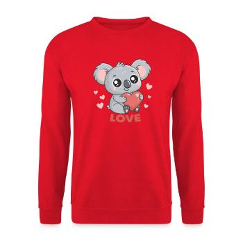 Koalaherz verliebt - Unisex Pullover - Rot - Vorne - Alina (178cm) & Michal (187cm)