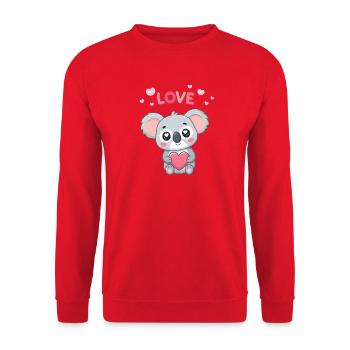 Koala Coeur Doux Amour Pastel - Sweat-shirt Unisexe - rouge - Devant - Alina (178cm) & Michal (187cm)