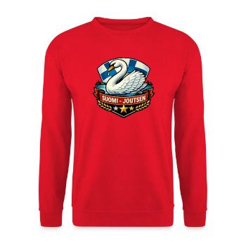 Suomi – Joutsen - Unisex Sweatshirt - red - Front - Alina (178cm) & Michal (187cm)