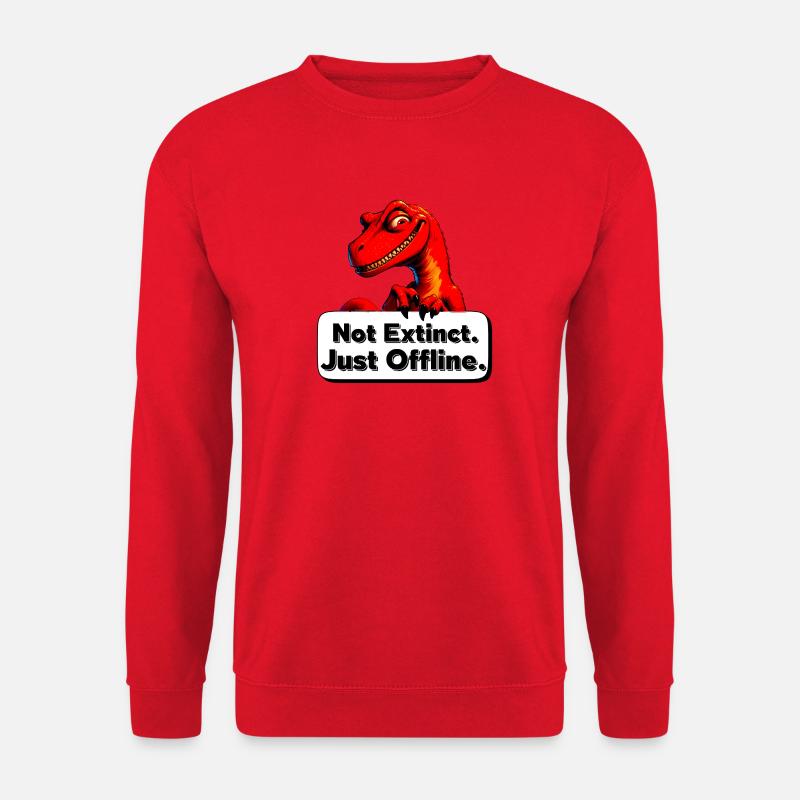 Nicht ausgestorben, sondern Offline-Dino - Unisex Pullover - Rot