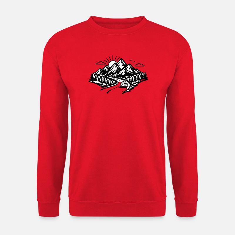 Alpine Road Trip Silhouette - Unisex Pullover - Rot