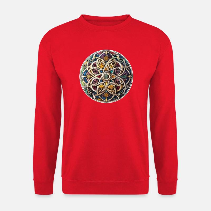 Keltischer Knoten Kaleidoskop - Unisex Pullover - Rot