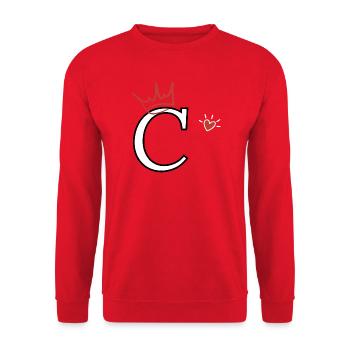 Letter c crown heart - Unisex Sweatshirt - red - Front - Alina (178cm) & Michal (187cm)