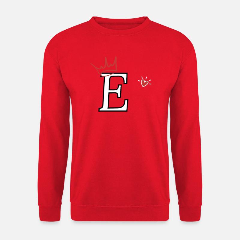 Letter e crown heart - Unisex Sweatshirt - red