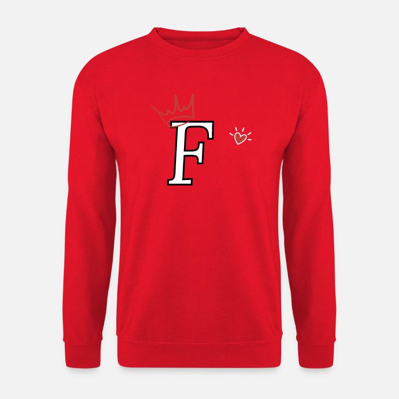 Buchstabe f Kronenherz - Unisex Pullover - Rot