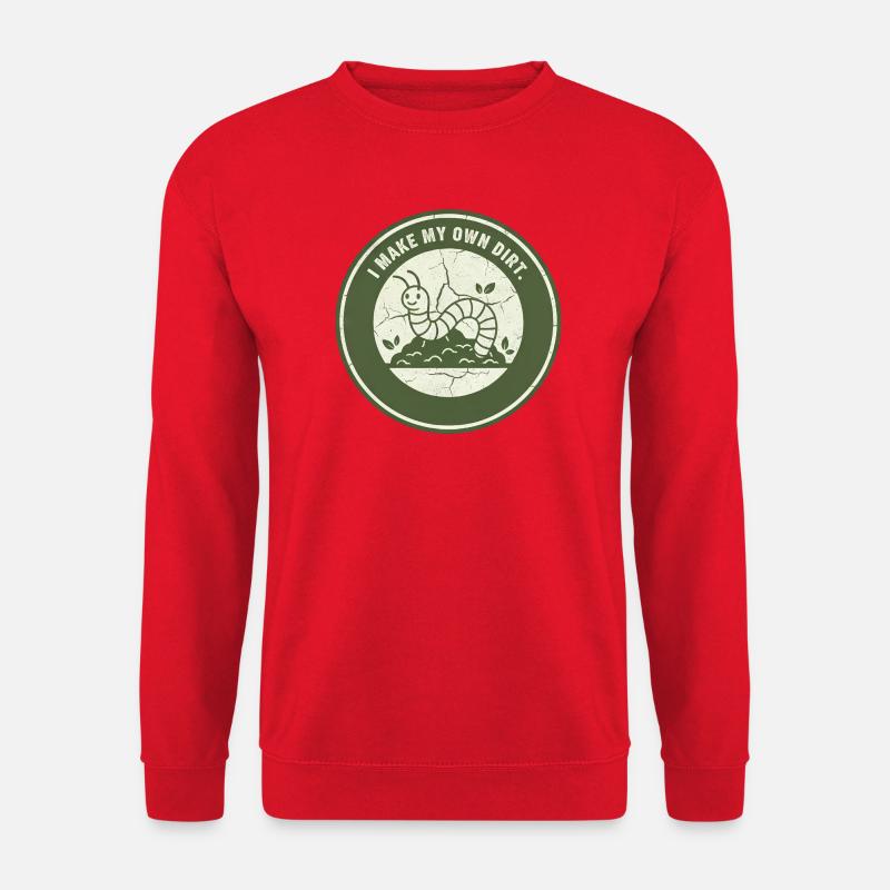 Wurmkompost: Eigenständige Erde - Unisex Pullover - Rot