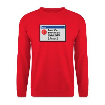 Error 404 - Emotionally Unavailable - Unisex Sweatshirt - red - Front - Alina (178cm) & Michal (187cm)