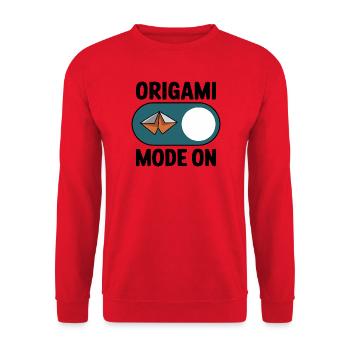 Origami Fashion On Paper Folding Hobby Saying for - Unisex Sweatshirt - red - Front - Alina (178cm) & Michal (187cm)