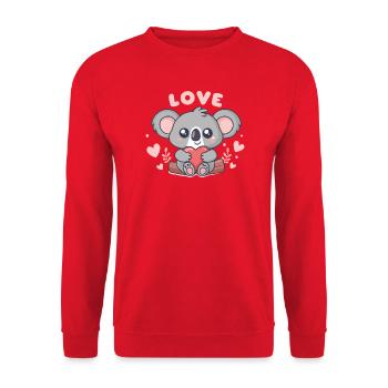 Koala Coeur Doux Love - Sweat-shirt Unisexe - rouge - Devant - Alina (178cm) & Michal (187cm)