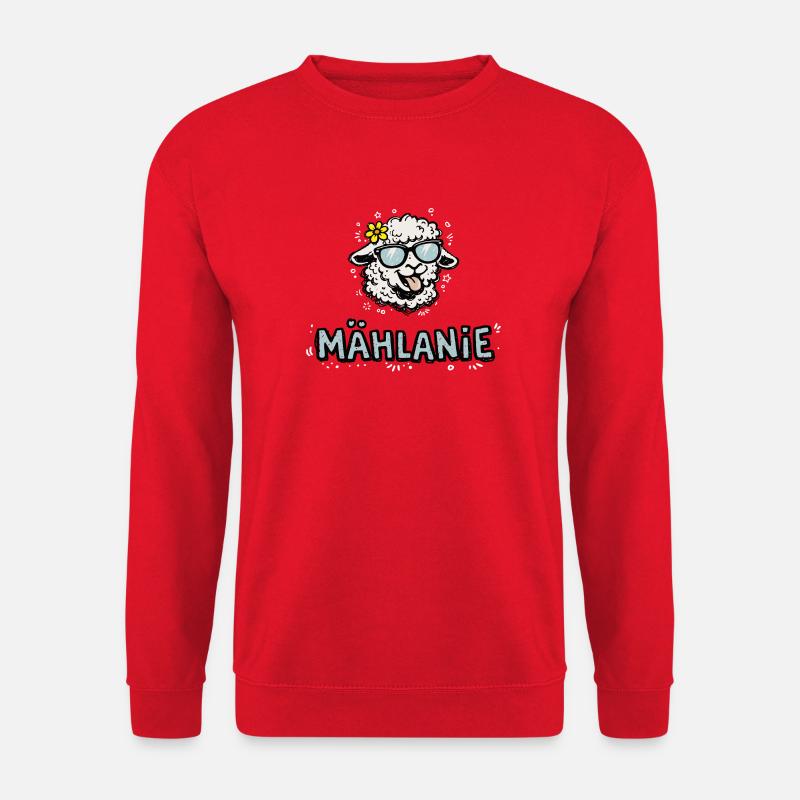 Mählanie Funny Sheep Doodle Name Melanie - Unisex Sweatshirt - red