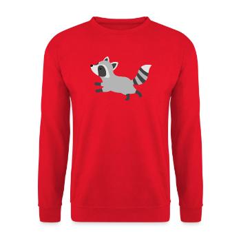 Style minimaliste de raton laveur coureur mignon - Sweat-shirt Unisexe - rouge - Devant - Alina (178cm) & Michal (187cm)