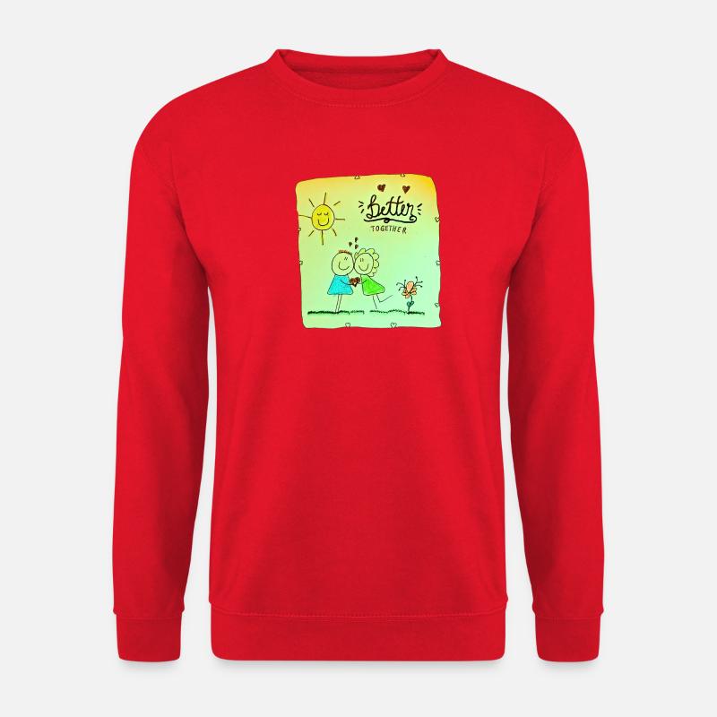 Better together Drawing - Unisex Sweatshirt - red