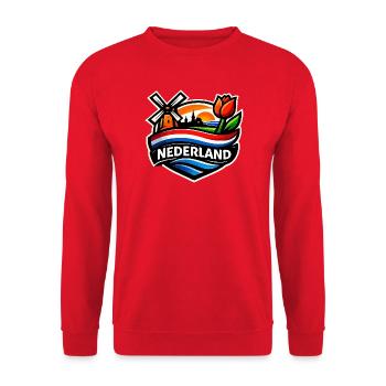 Dutch Sunrise with Windmill Tulips - Unisex Sweatshirt - red - Front - Alina (178cm) & Michal (187cm)