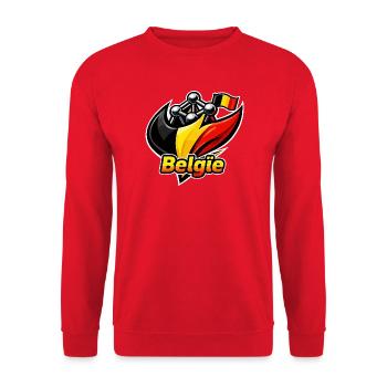 Belgium logo - Unisex Sweatshirt - red - Front - Alina (178cm) & Michal (187cm)