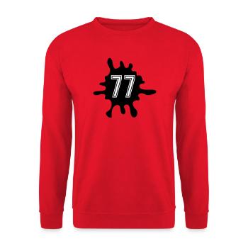 Nombre de Blobs 77 - Sweat-shirt Unisexe - rouge - Devant - Alina (178cm) & Michal (187cm)