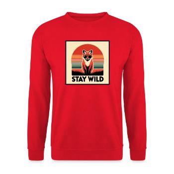 Stay Wild - Unisex Pullover - Rot - Vorne - Alina (178cm) & Michal (187cm)