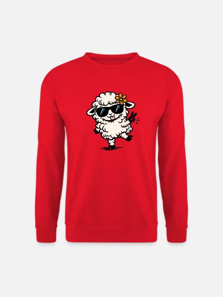 Dancing Sheep – Funny Illustration with Style - Unisex Sweatshirt - red